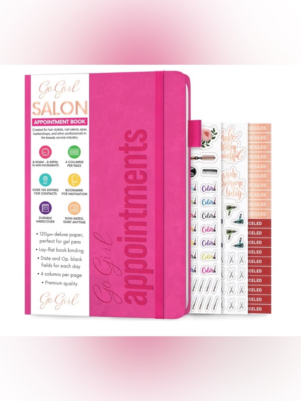 GoGirl Salon Appointment Book – Reservation Book for Beauty Salons, Spas, Hair